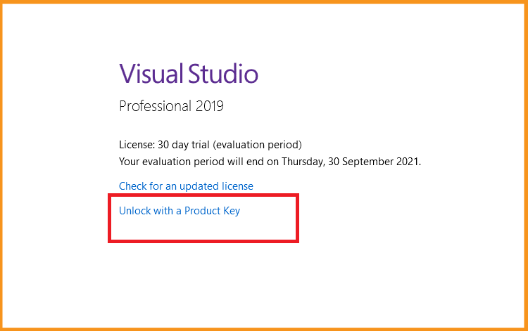 Attivare Visual Studio 2019