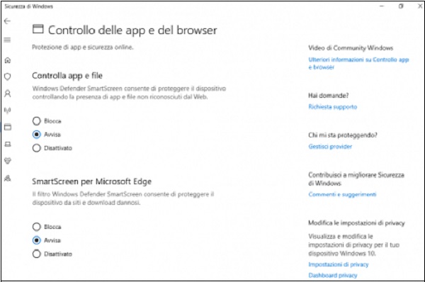 Come proteggete le applicazioni e il browser con SmartScreen