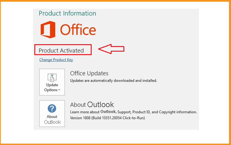 installato e attivato Outlook 2019