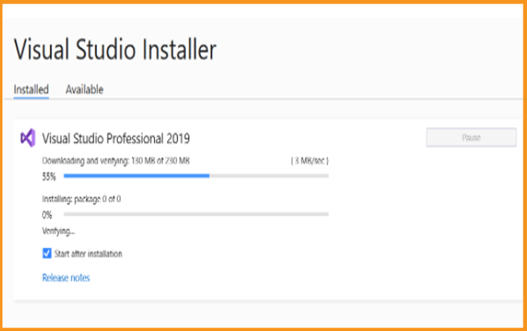 Installare Visual Studio 2019