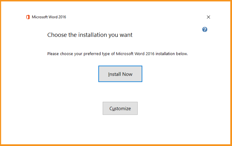 Installare Word 2016