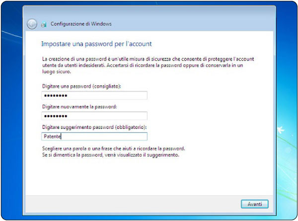 impostare-password