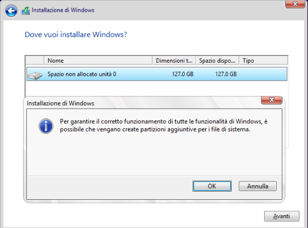  l'installazione di Windows 8.1