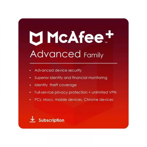 McAfee+ Advanced Family 2024-2025, Runtime: 1 anno, Device: Dispositivi illimitati, image 