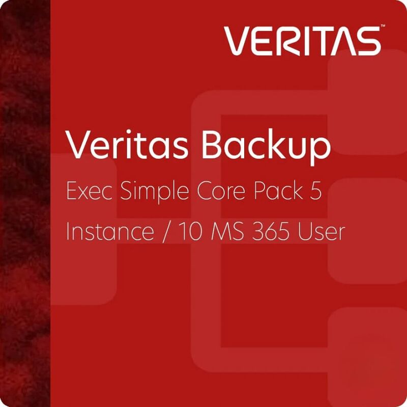 Veritas Backup Exec Simple Core Pack 5 Instance / 10 MS 365 User, image 